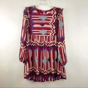 UMGEE Aztec Southwestern Print Dress M Long Sleeve